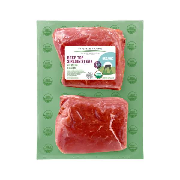 Thomas Farms Organic Grass Fed Sirloin Steak (12 oz)