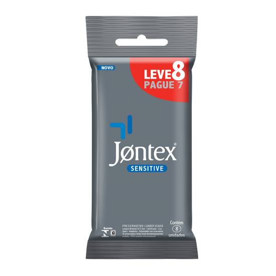 Jontex preservativo lubrificado sensitive (8 unidades)
