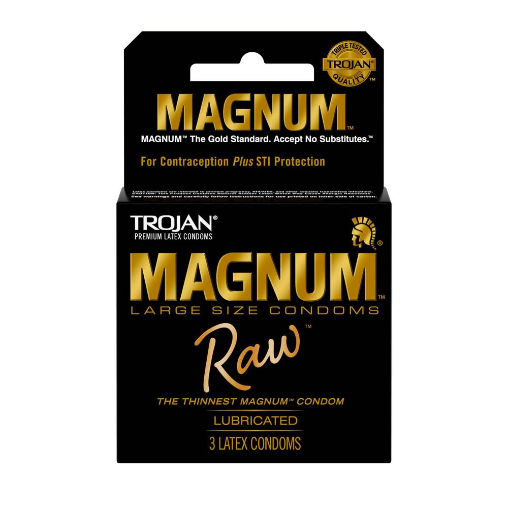 Trojan Magnum Raw Condoms, Large (3 ct)