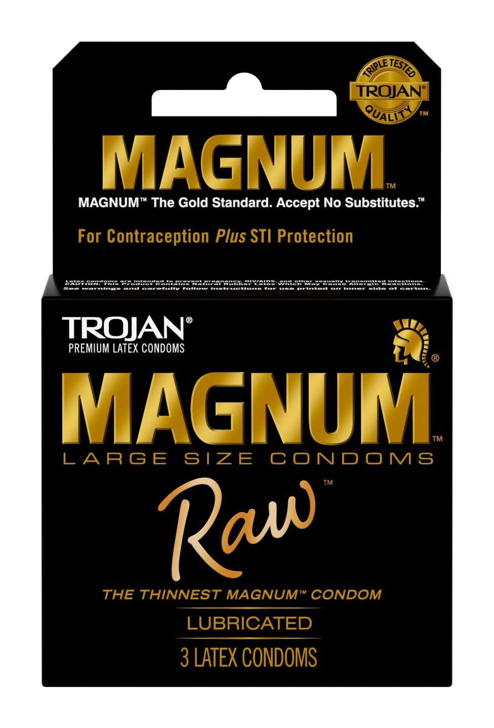 Trojan Magnum Raw Condoms, L (3 ct)