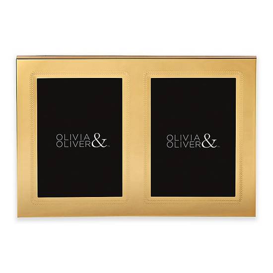 Olivia & Oliver® Parker 5-Inch x 7-Inch Polished Gold Double Invitation Picture Frame