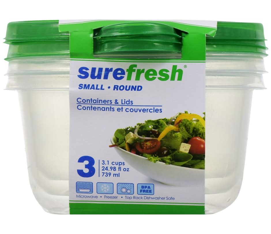 SureFresh Small Round Storage Containers With Lids 739ml (3 ct)