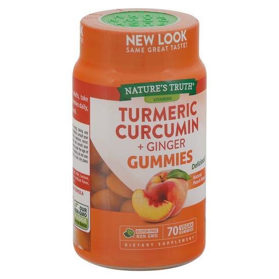 Nature's Truth Turmeric Curcumin + Ginger Peach Flavor Gummies
