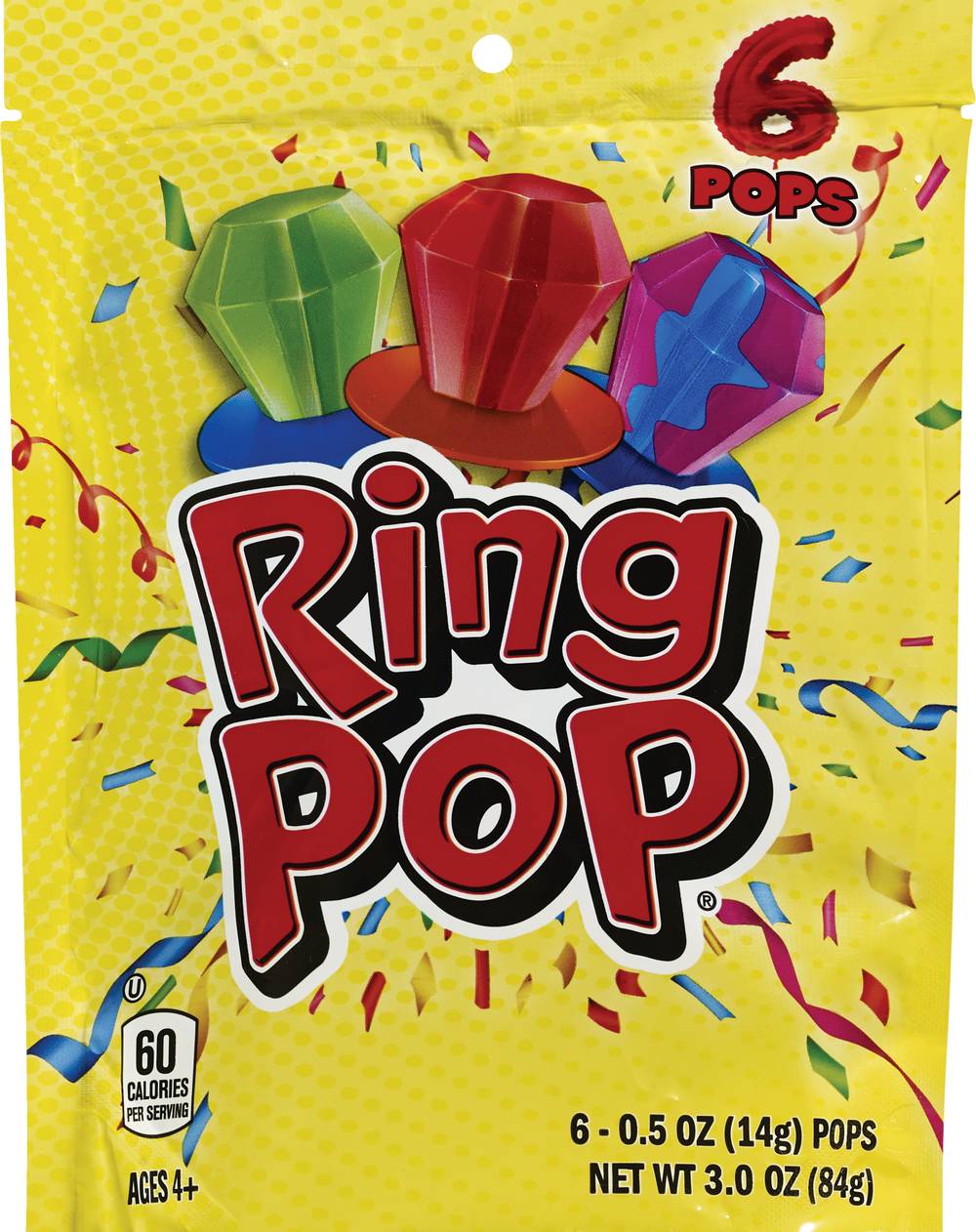 Ring Pop Individually Wrapped Variety Lollipop (6 ct)