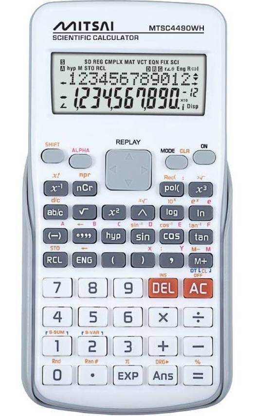 Calculadora Científica MITSAI MTSC4490WH Branco (12 dígitos)