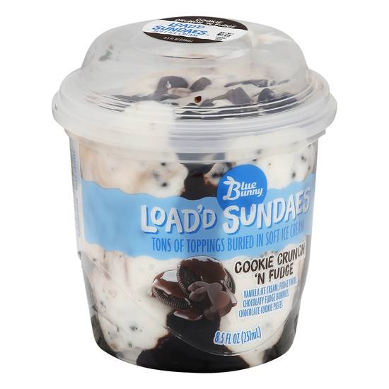 Blue Bunny Cookie Crunch 'N Fudge Load'd Sundaes Ice Cream
