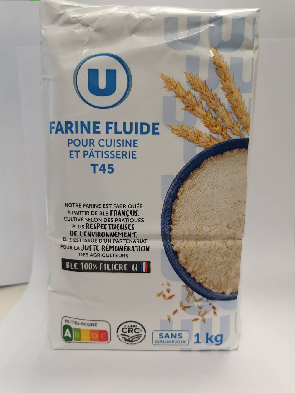 Les Produits U - Farine fluide pour cuisine et pâtisserie, T45 (1kg)