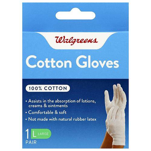 Walgreens 100% Cotton Gloves Large - 1.0 pr