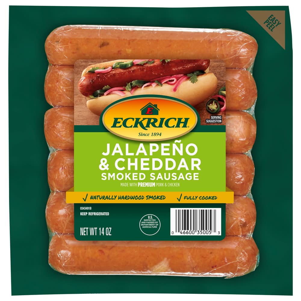 Eckrich Jalapeno & Cheddar Smoked Sausage (14 oz, 6 ct)