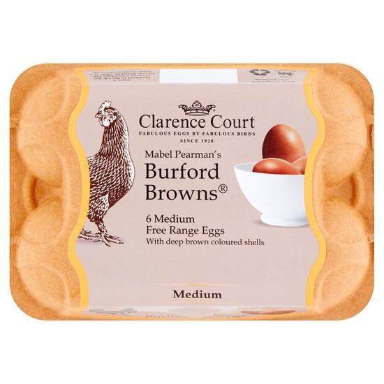 Clarence Court Mabel Pearmans's Burford Brown Medium Free Range Eggs x6