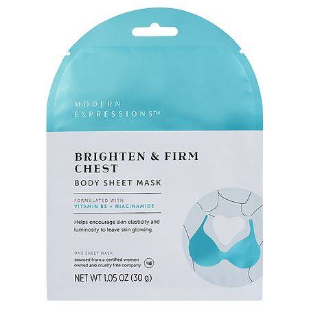 Modern Expressions Brighten & Firm Chest Body Sheet Mask Artificial Fragrance Free - 1.0 ea