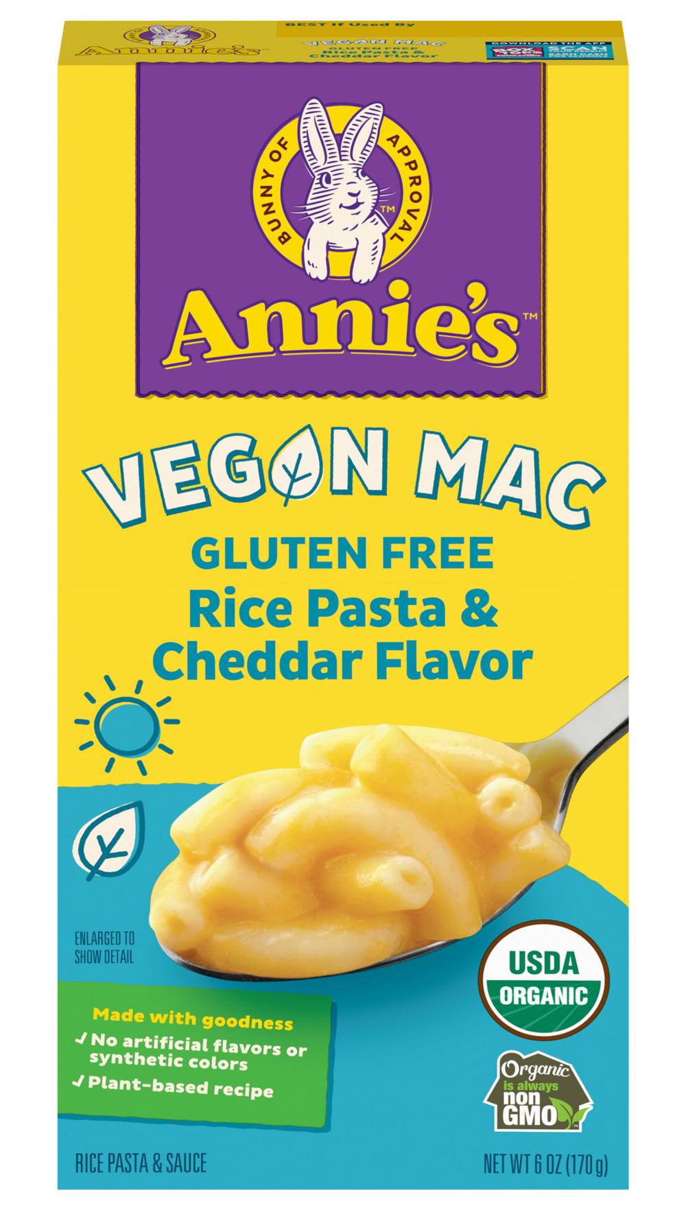 Annie's Gluten Free Rice Pasta & Cheddar Flavor Vegan Mac (170 g)