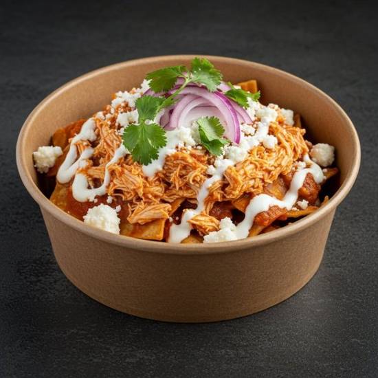Chilaquiles Rojos con Pollo
