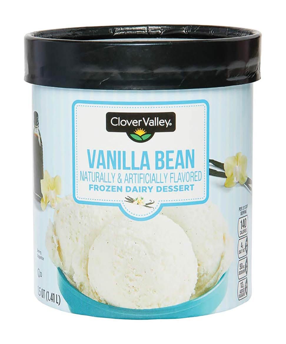 Clover Valley Frozen Dairy Dessert, Vanilla Bean (1.5 qt)