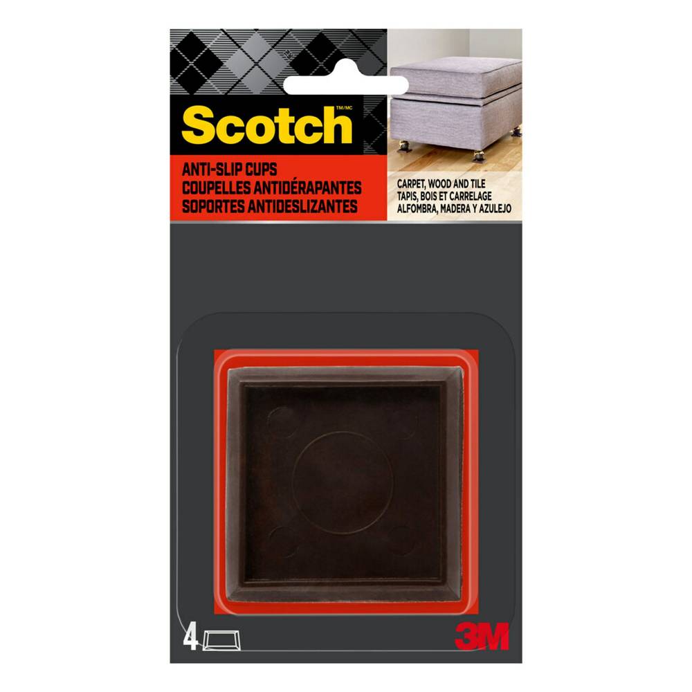 Scotch 4-Count 2-in Brown Plastic Furniture Coaster | SP902-NA