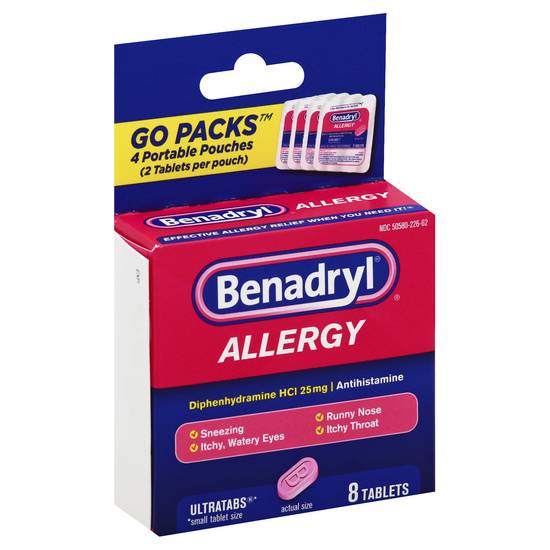 Benadryl Go packs Ultratabs Allergy Relief (8 ct)
