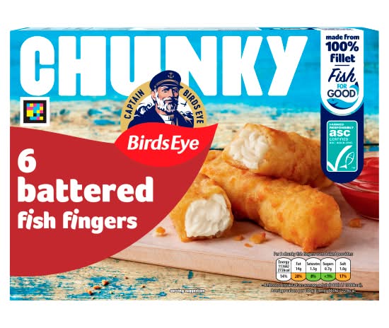 Birds Eye Chunky Battered Fish Fingers (6 pack)