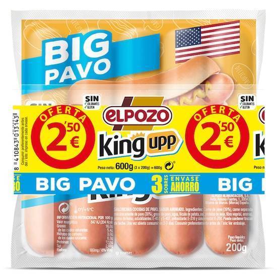 Salchichas Big Pavo Elpozo Bolsa (3 X 200 g)