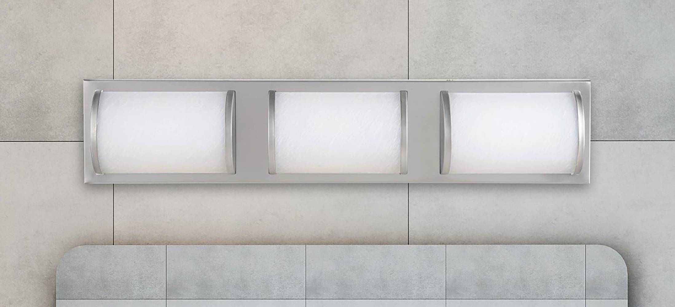 allen + roth Kinsley 22-in 3-Light Brushed Nickel LED Modern/Contemporary Vanity Light Bar | VBL18-3BNK