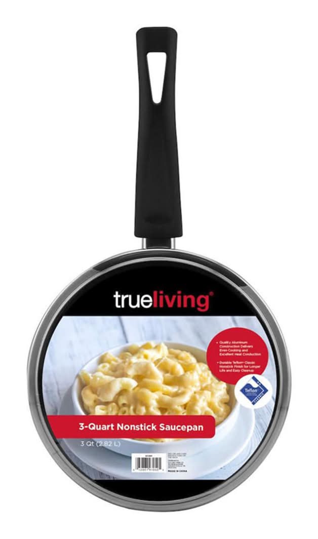 True Living 3-Quart Nonstick Sauce Pan With Glass Lid
