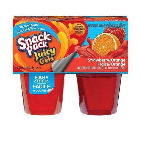Snack pack jus de fraise et d'orange sans sucre juicy gels (4 x 99 g) - strawberry and orange juicy gels (4 x 99 g)