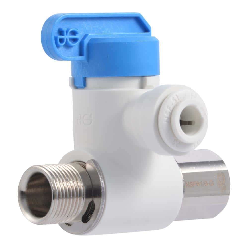 John Guest 1/4 In. O. D. Push-To-Connect X 3/8 In. Female Compression X 3/8 In. Compression Polypropylene Valve Fitting