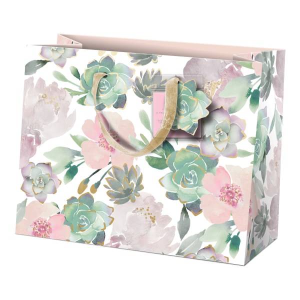 Amscan Gift Bag With Tissue Paper & Hang Tag Medium Garden Florals