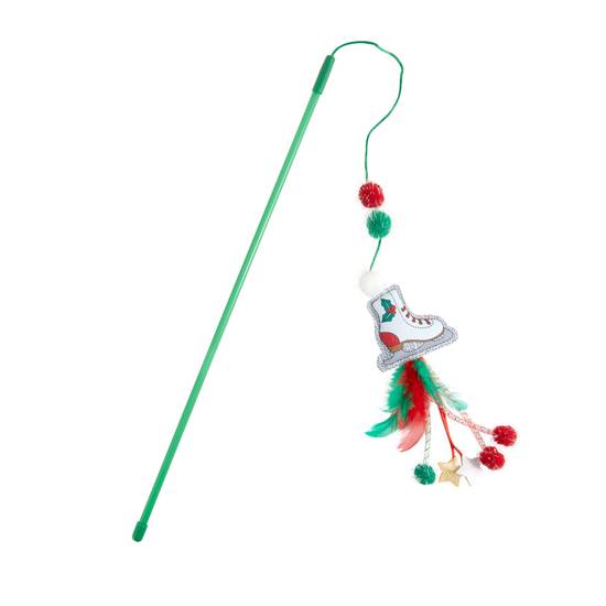 Merry & Bright™ Holiday Ice Skate Teaser Cat Toy (Color: Multi Color)