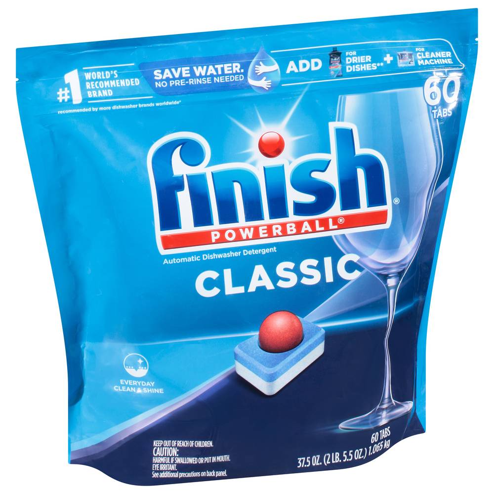 Finish Powerball Classic Automatic Dishwasher Detergent Tabs (60 ct, 0.62oz)