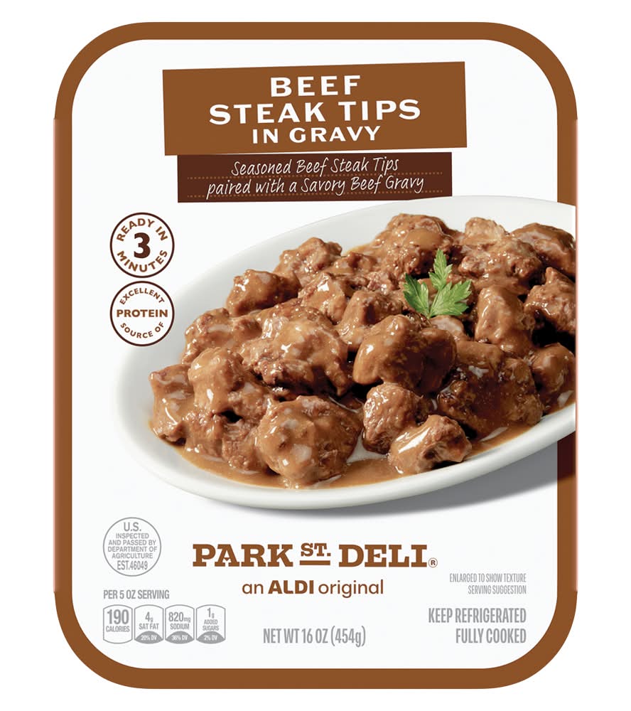 Park Street Deli Sirloin Steak Tips With Gravy, Beef (16 oz)