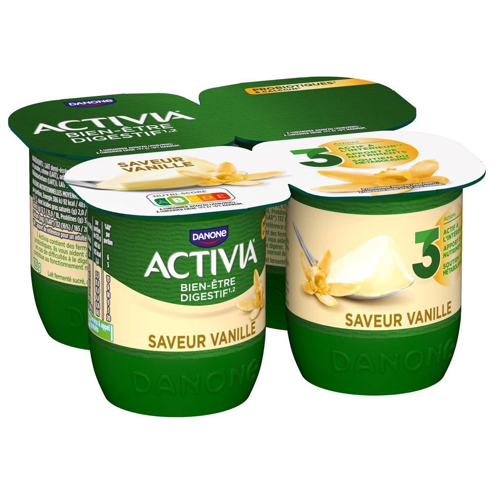 Activia - Yaourt au bifidus (4 unités) (vanille)