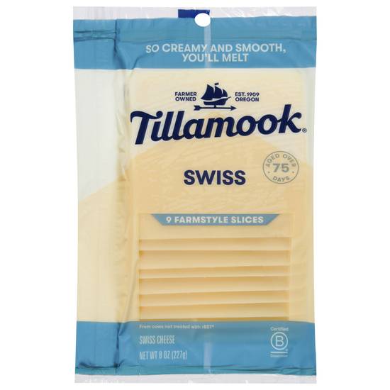 Tillamook Swiss Cheese Slices, 9 ct