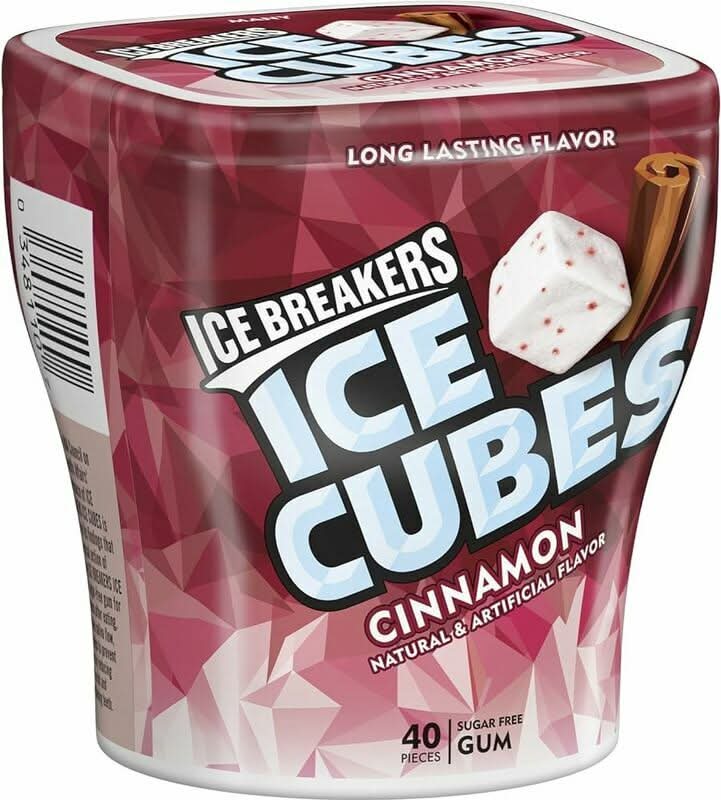Ice Breakers Ice Cubes Cinnamon Sugar Free Gum 3.24oz