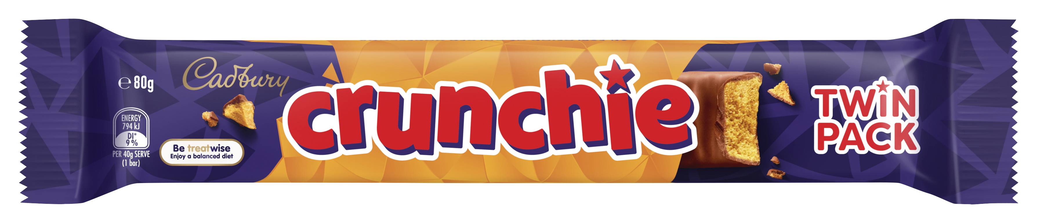 Cadbury Crunchie Chocolate Bar Twin pack (80g)