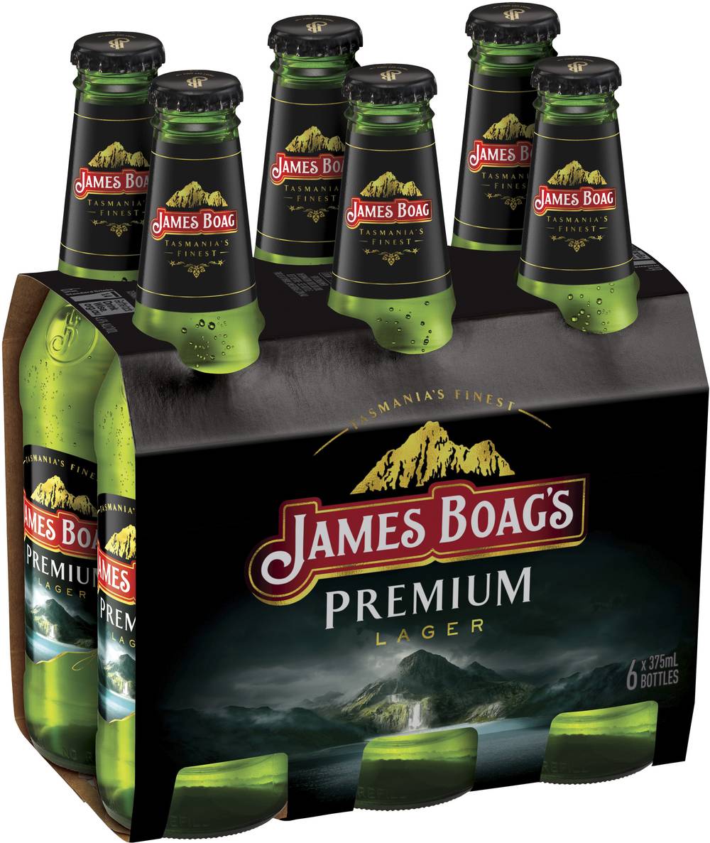 James Boags Premium Bottle 375mL X 6 pack