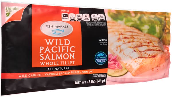 Hy-Vee Fish Market Wild Caught Wild Pacific Salmon Whole Fillet (12 oz)