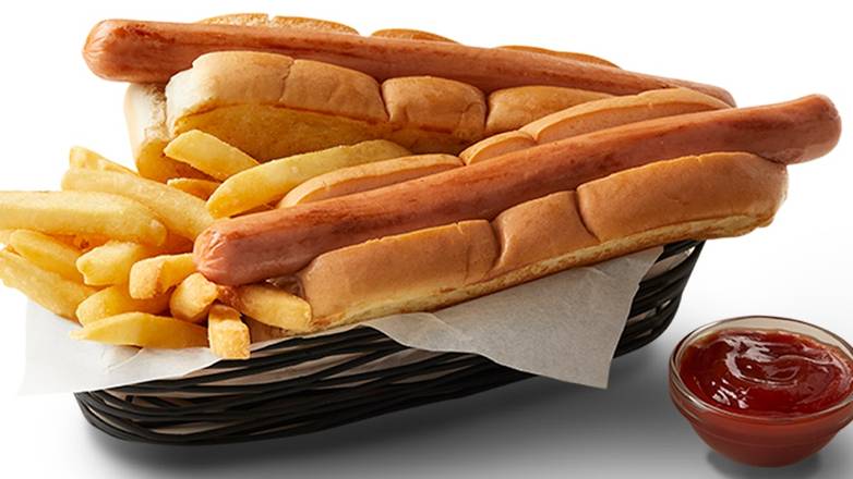 Two Hot Dogs & Fries Basket