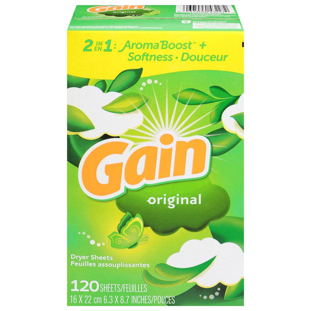 Gain Dryer Sheets Original Scent (8.64 oz)