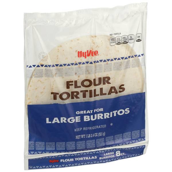 Hy-Vee Flour Tortillas Great for Burritos 8Ct