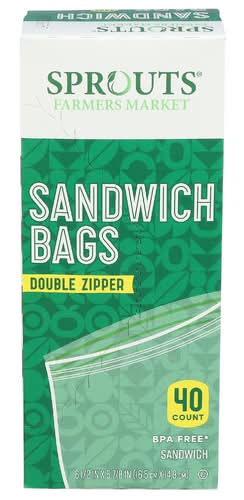 Sprouts Double Zipper Sandwich Bags
