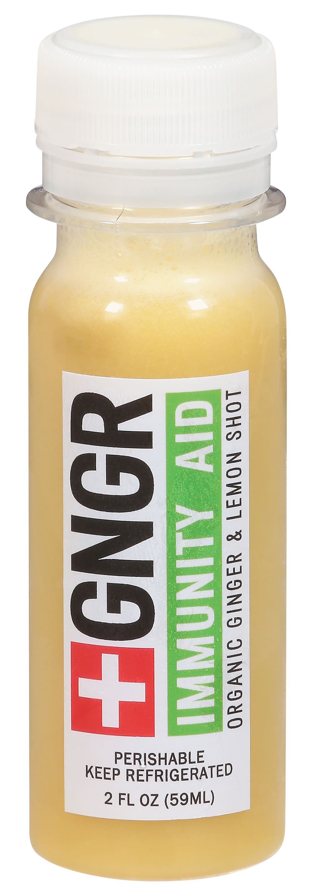 +GNGR Immunity Aid, Organic Ginger & Lemon Shot (2 fl oz)