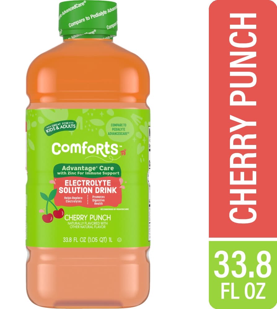 Comforts Advantage Care Electrolyte Solution Drink, Cherry Punch (33.8 fl oz)