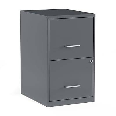 Staples 2-Drawer Vertical File Cabinet, Locking, Letter, Charcoal (14443/17783)