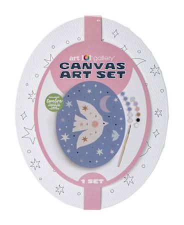 Hanging Oval Canvas Art Set 8in x 10in Bird