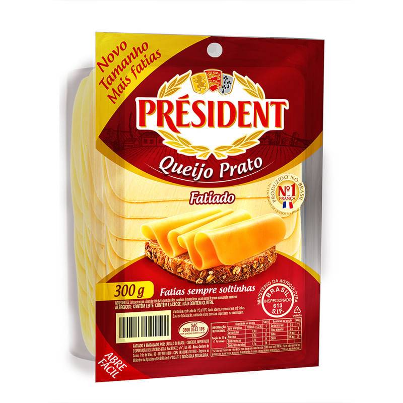 Président queijo prato fatiado (300 g)
