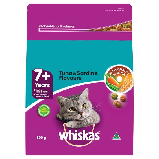 Whiskas Sardine and Tuna 7+ Years Dry Cat Food 800g