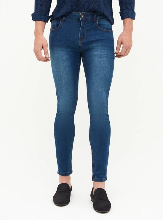 Jjo jeans super skinny azul color azul el ctrico. talla 42