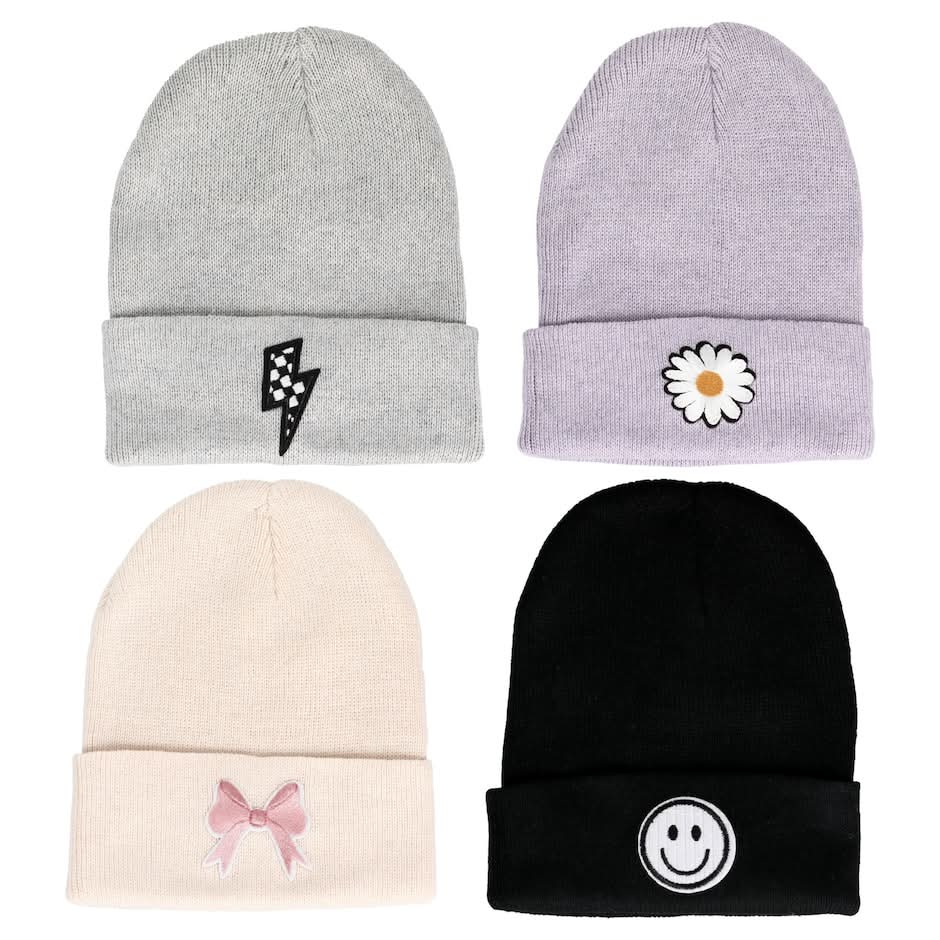 Woolen Knit Hats, Assorted (4 ct)