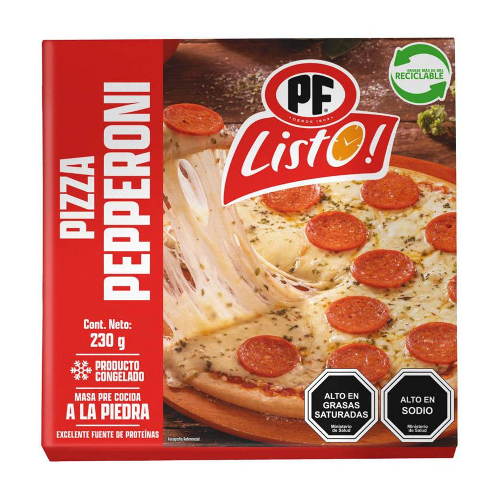 Pf listo pizza pepperoni (caja 230 g)