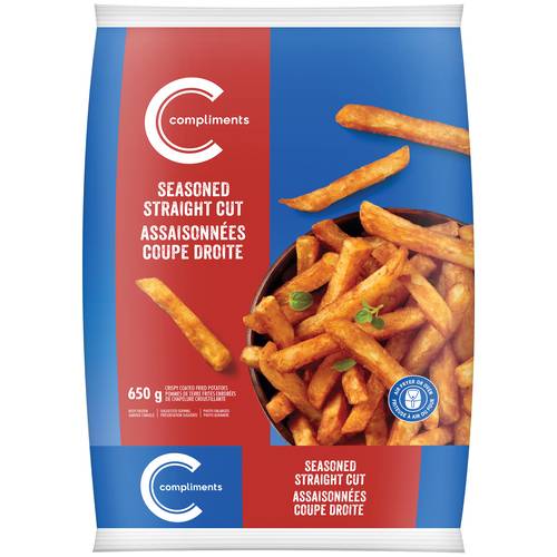 Compliments Frozen French Fries Seasoned Straight Cut 650 g